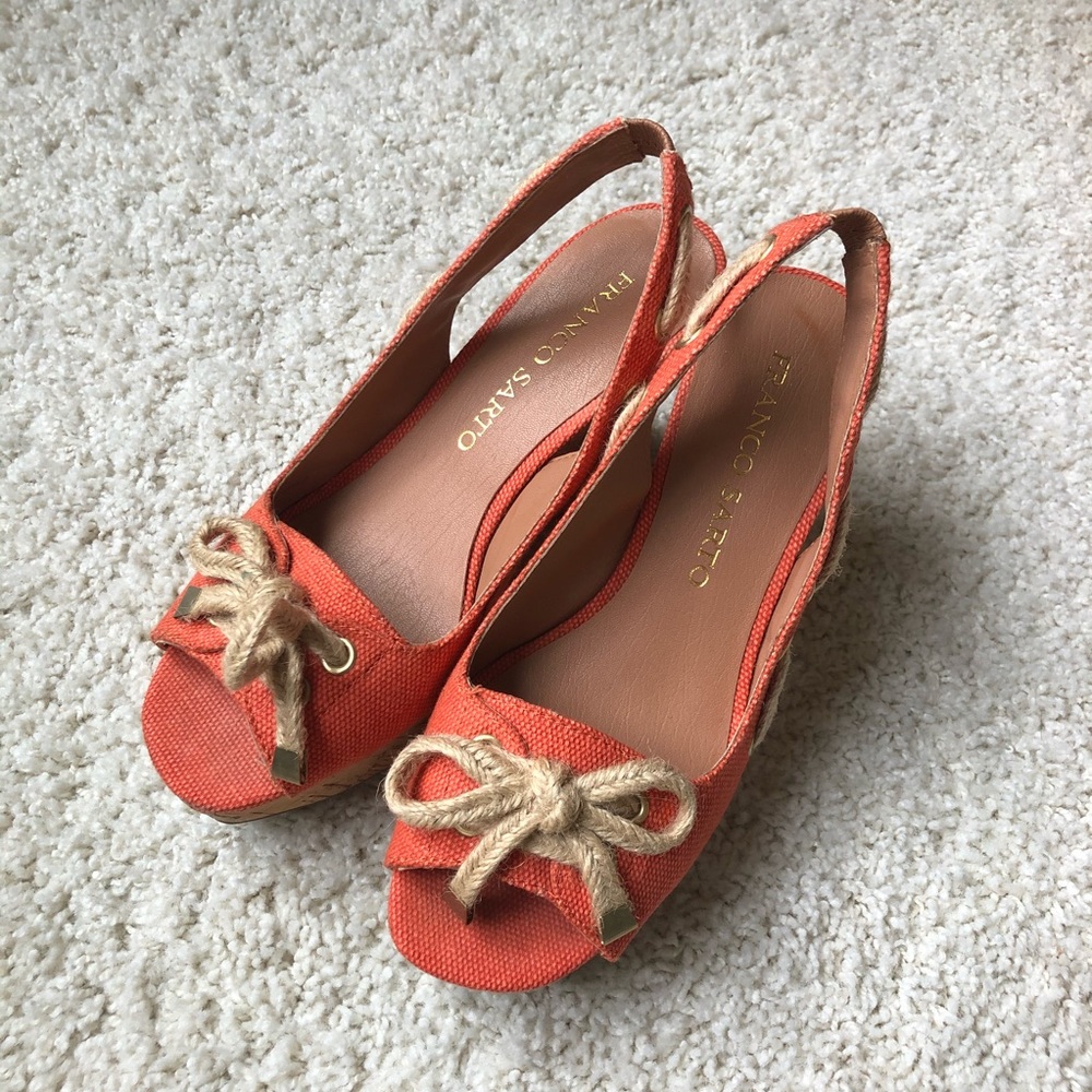 Franco Sarto Orange Cliff Cork Wedge ✨